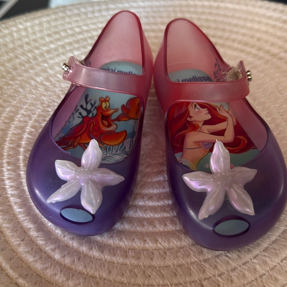 Mini Melissa Purple and Pink Ariel Jelly Mary Jane Sandals